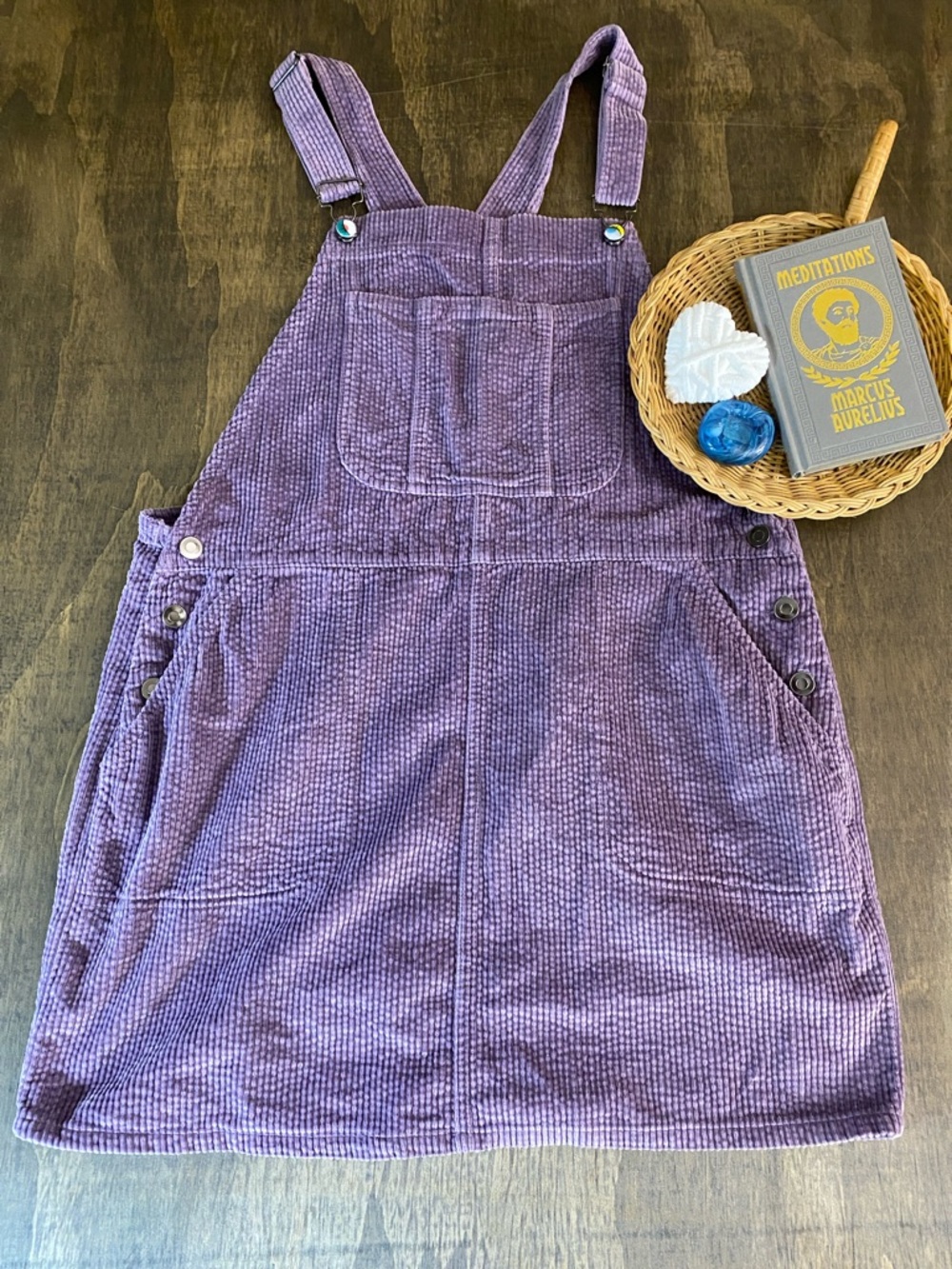 Wild Fable Purple Corduroy Overall Pinafore Dress